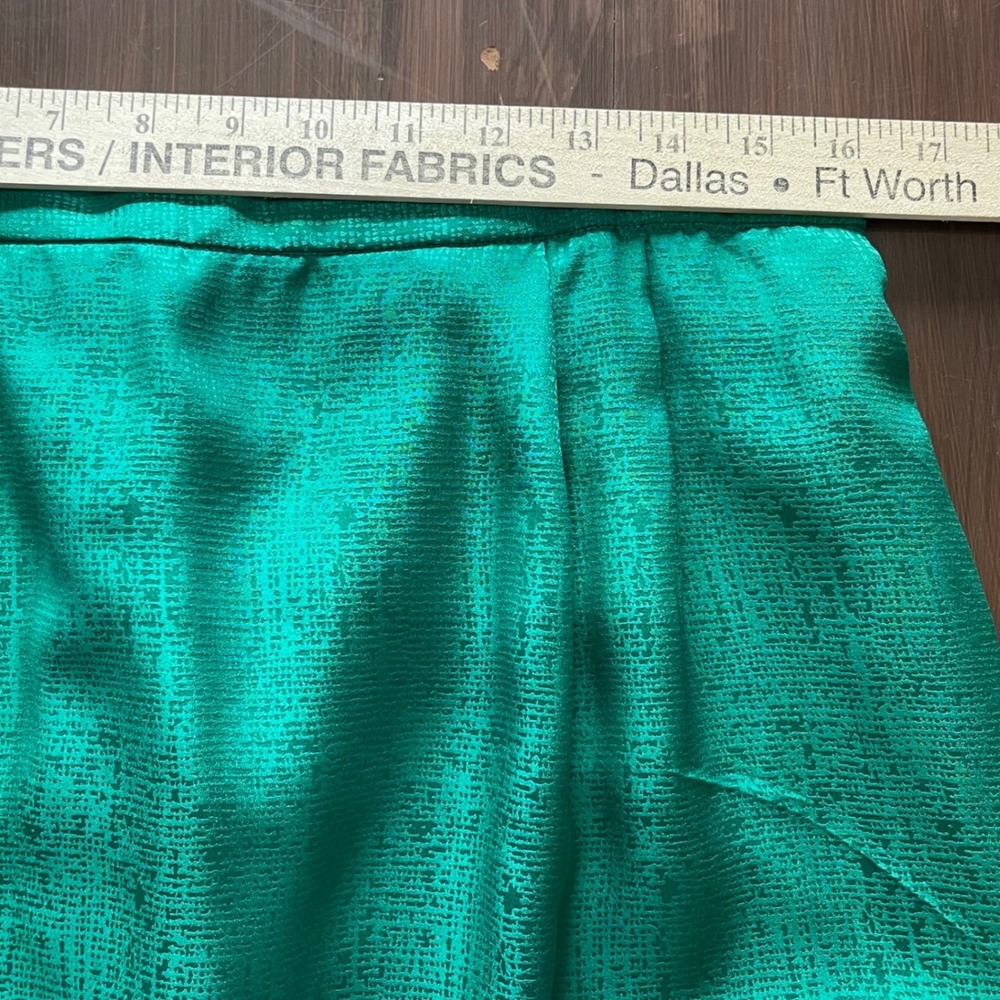 Adrianna Papell VTG Emerald Green 100% Silk Skirt Suit Set Sz 16 Bows Co-Ord 90s - Picture 10 of 14
